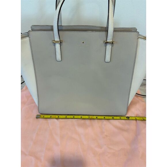 Kate Spade Cedar Street Hayden Satchel Stone Gray Polka Dot Large Handbag - Picture 5 of 6